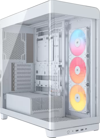 Photo de Boitier Moyen Tour E-ATX Corsair Frame 4500X LX-R iCue Link Panoramic RGB avec panneaux vitrés (Blanc)