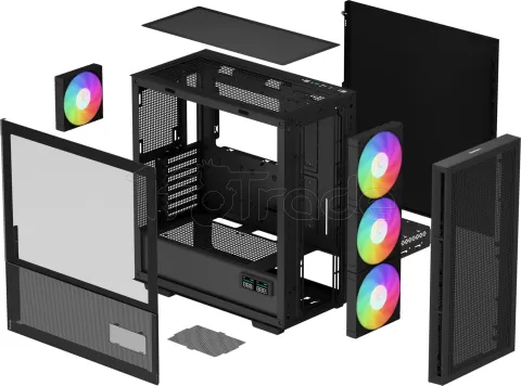 Photo de Boitier Moyen Tour E-ATX DeepCool CH560 Digital RGB avec panneau vitré (Noir)