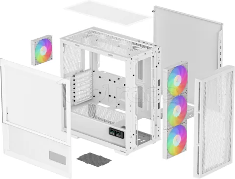 Photo de Boitier Moyen Tour E-ATX DeepCool CH560 RGB avec panneau vitré (Blanc)