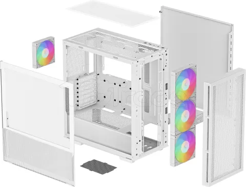Photo de Boitier Moyen Tour E-ATX DeepCool CH560 RGB avec panneau vitré (Blanc)