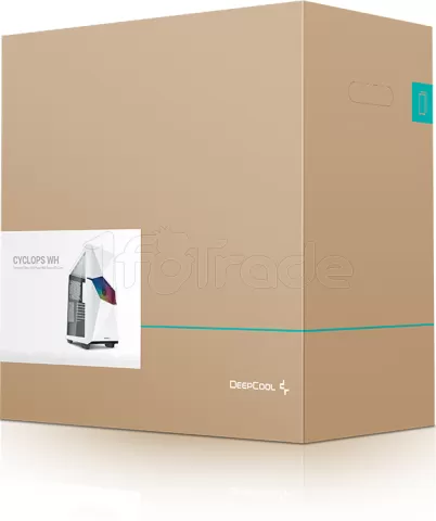 Photo de Boitier Moyen Tour E-ATX DeepCool Cyclops RGB avec panneau vitré (Blanc)