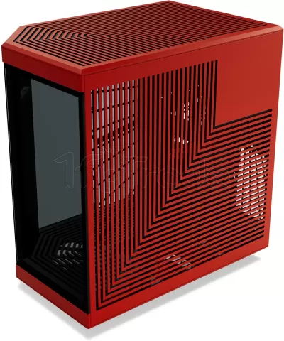 Photo de Boitier Moyen Tour E-ATX Hyte Y70 Touch avec panneaux vitrés (Noir/Rouge)