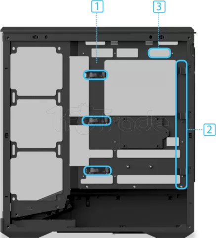Photo de Boitier Moyen Tour E-ATX Lian Li Vector V100 RGB avec panneaux vitrés (Noir)