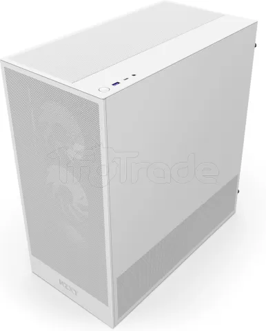 Photo de Boitier Moyen Tour E-ATX NZXT H5 Flow avec panneau vitré (Blanc)