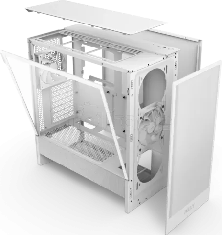 Photo de Boitier Moyen Tour E-ATX NZXT H5 Flow avec panneau vitré (Blanc)