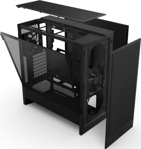 Photo de Boitier Moyen Tour E-ATX NZXT H5 Flow avec panneau vitré (Noir)