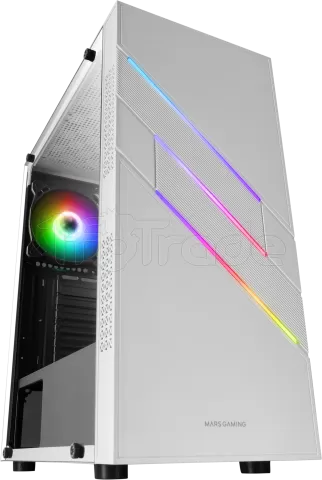 Photo de Boitier Moyen Tour XL-ATX Mars Gaming MC-U3 RGB avec panneau vitré (Blanc)