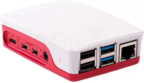 Photo de Boitier officiel pour Raspberry Pi 4 (Blanc/Rouge)