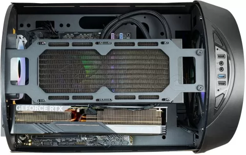 Photo de Boitier Tube Micro ATX Mars Gaming MC-Cylon RGB avec panneau vitré (Noir)