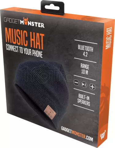 Photo de Bonnet-Casque Micro Bluetooth GadgetMonster Music Hat Knitted (Noir)