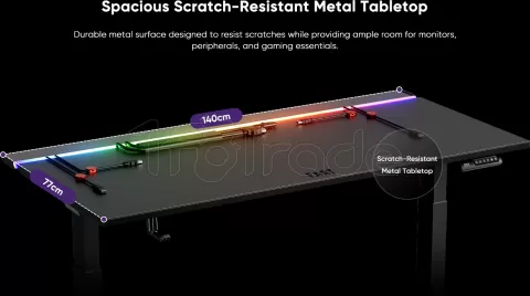 Photo de Bureau Gamer ergonomique motorisé 1stPlayer F.A.S.T 140 (Noir)