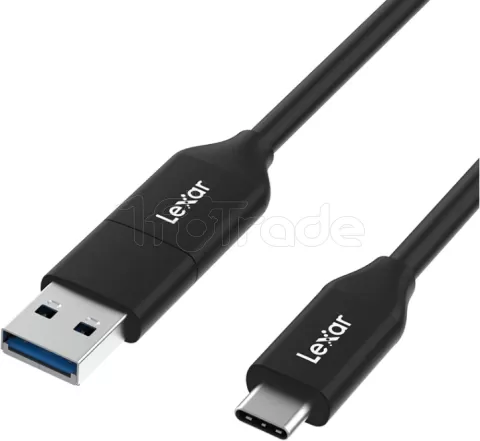 Photo de Câble 2 en 1 Lexar PA100C USB 3.2 type C vers Type C & Type A M/M 30cm (Noir)