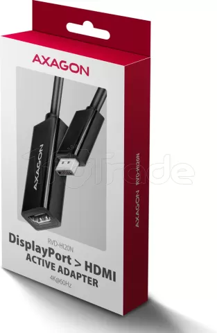 Photo de Câble adaptateur Axagon RVD-HI20N DisplayPort 1.2 mâle vers HDMI 2.0 femelle (Type A) 15cm (Noir)