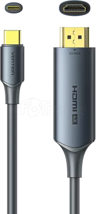 Photo de Cable Adaptateur HDMI 4K mâle Vention vers USB-C 1.5m (Gris)
