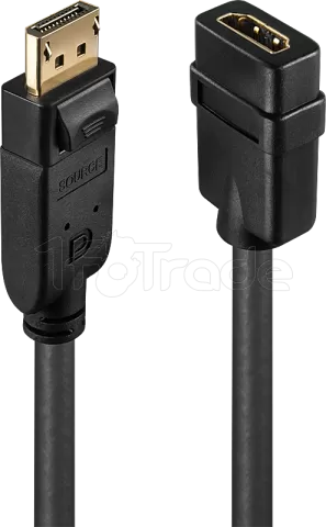 Photo de Câble adaptateur Lindy DisplayPort mâle 1.1 vers HDMI femelle (Type A) 10cm (Noir)