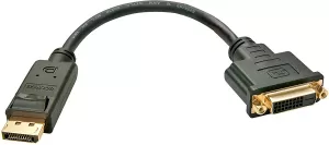 Photo de Câble adaptateur Lindy DisplayPort mâle 1.2 vers DVI-D femelle 15cm (Noir)