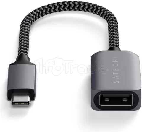 Photo de Cable Adaptateur Satechi USB Type-A vers USB Type-C 15cm (Gris)