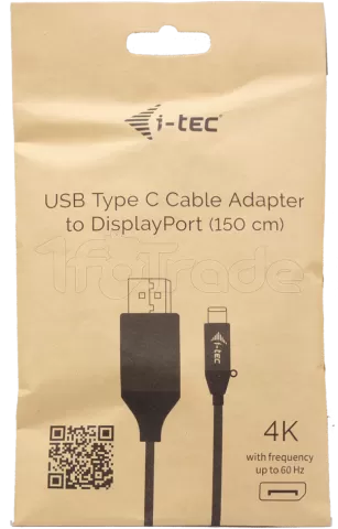 Photo de Cable Adaptateur USB-C I-Tec vers DisplayPort 1,5m M/M (Noir)
