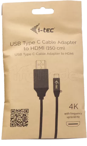Photo de Cable Adaptateur USB-C I-Tec vers HDMI 1,5m M/M (Noir)
