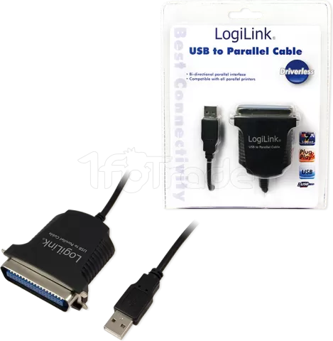 Photo de Cable adaptateur USB vers Parallèle Logilink 1,8 m (Noir)