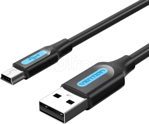 Photo de Cable Adaptateur Vention USB 2.0 mâle vers Mini USB-B mâle 3m (Noir)