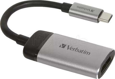 Photo de Cable Adaptateur Verbatim USB type C vers HDMI 2.0 10cm (Argent)