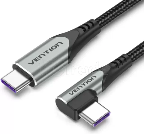 Photo de Cable angle droit Vention USB-C M/M 1m 100W (Gris)