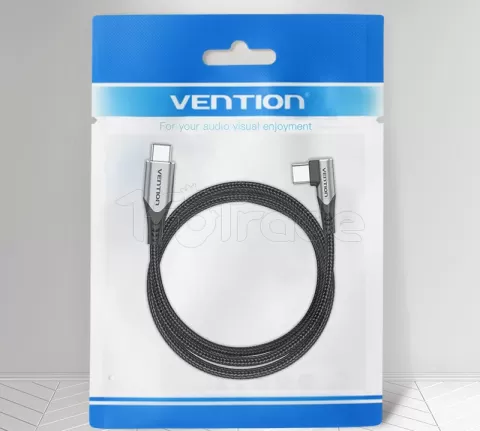 Photo de Cable angle droit Vention USB-C M/M 1m 100W (Gris)