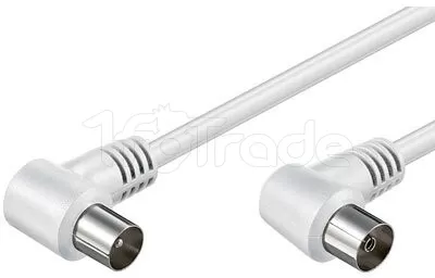 Photo de Câble antenne Goobay coaxial coudé Coax Mâle (IEC) M/F 1,5m (Blanc)