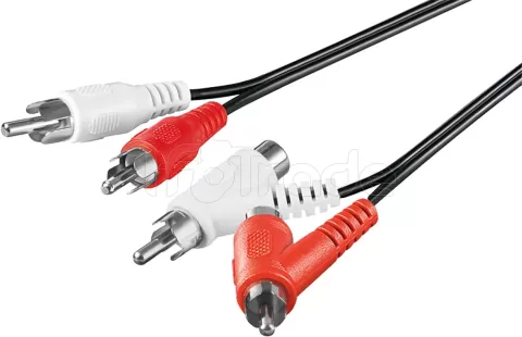 Photo de Cable audio 2xRCA Goobay M/M 1,5m avec continuité (Noir)