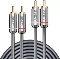 Photo de Cable Audio Lindy 2x RCA vers 2x RCA 5m (Argent)