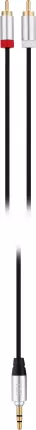Photo de Cable audio T'nB Jack 3,5mm vers 2x RCA 3m M/M (Argent/Noir)