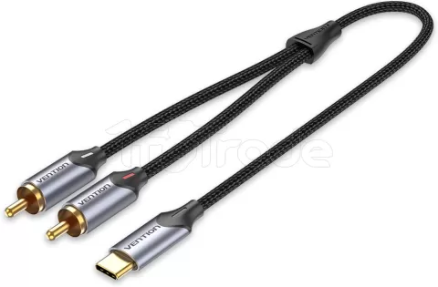 Photo de Cable audio Vention USB-C vers 2x RCA M/M 1.5m (Gris)