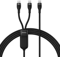 Photo de Cable Baseus Baseus Flash Series USB 2.0 type C - 2x USB Type C M/M 1,5m 100W (Noir)