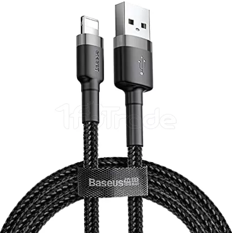 Photo de Cable Baseus Cafule Lightning vers USB Type A - 2m (Noir/Gris)