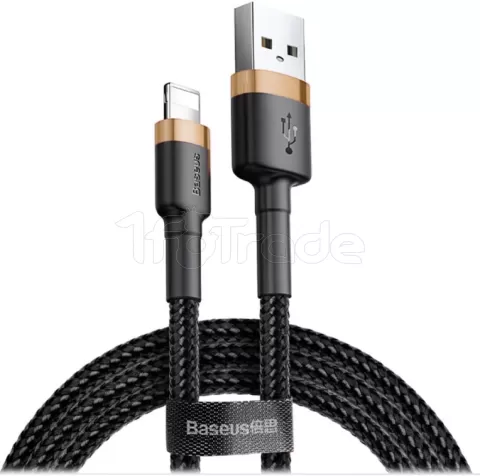 Photo de Cable Baseus Cafule USB 2.0 type A - Lightning M/M 2m (Noir/Or)