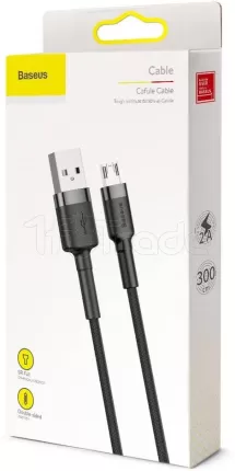 Photo de Cable Baseus Cafule USB 2.0 type A - Micro B M/M 3m (Noir/Gris)