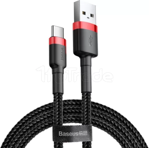 Photo de Cable Baseus Cafule USB Type A - Type C M/M 50cm (Noir/Rouge)