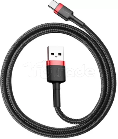 Photo de Cable Baseus Cafule USB Type A - Type C M/M 50cm (Noir/Rouge)