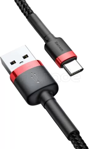 Photo de Cable Baseus Cafule USB Type A - USB Type C M/M 1m (Noir/Rouge)