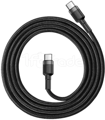 Photo de Câble Baseus Cafule USB Type C M/M 1m (Noir/Gris)
