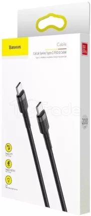 Photo de Câble Baseus Cafule USB Type C M/M 2m (Noir/Gris)