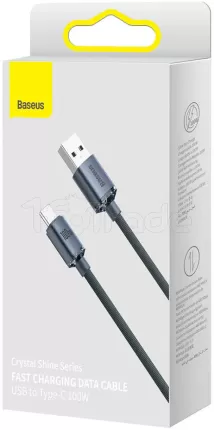 Photo de Cable Baseus Crystal Shine USB type A- type C M/M 100W 2m (Noir)