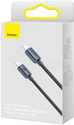 Photo de Cable Baseus Crystal Shine USB type C M/M 100W 1,2m (Noir)