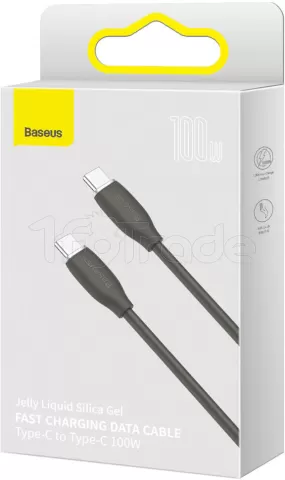 Photo de Cable Baseus Jelly USB type C M/M 100w 2m (Noir)