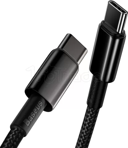 Photo de Cable Baseus Tungsten Gold USB type C 100W M/M 2m (Noir)