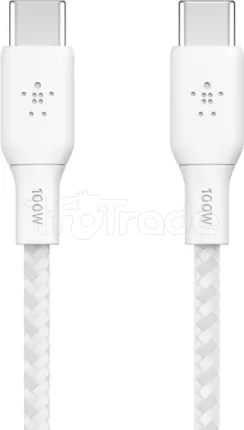 Photo de Câble Belkin BoostCharge USB-C 2m M/M 100W (Blanc)