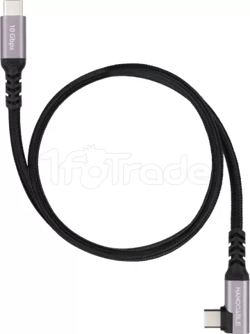 Photo de Cable coudé Nanocable USB-C M/M 100W 0.5m (Noir)