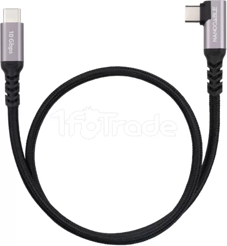 Photo de Cable coudé Nanocable USB-C M/M 100W 1m (Noir)