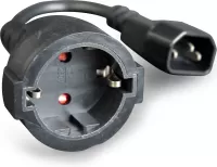 Photo de Câble d'alimentation CableXpert CEE 7/7 F vers C14 (prise schuko) 15cm F/M (Noir)